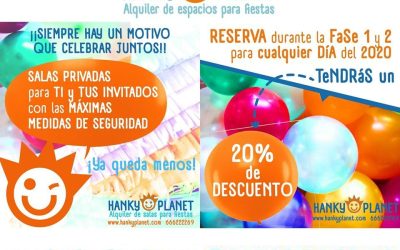 Abrimos en fase 2. Puedes reservar ya tu fiesta en Hanky Planet