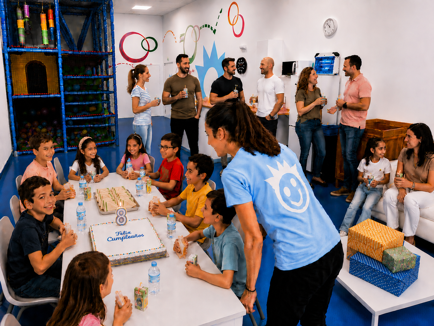 CELEBRACION ASISTIDA niños celebrando cumpleaños en sala privada Madrid sin compartir