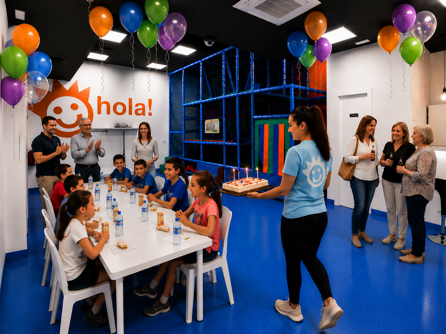 CELEBRACION ASISTIDA niños celebrando cumpleaños en sala privada Madrid sin compartir